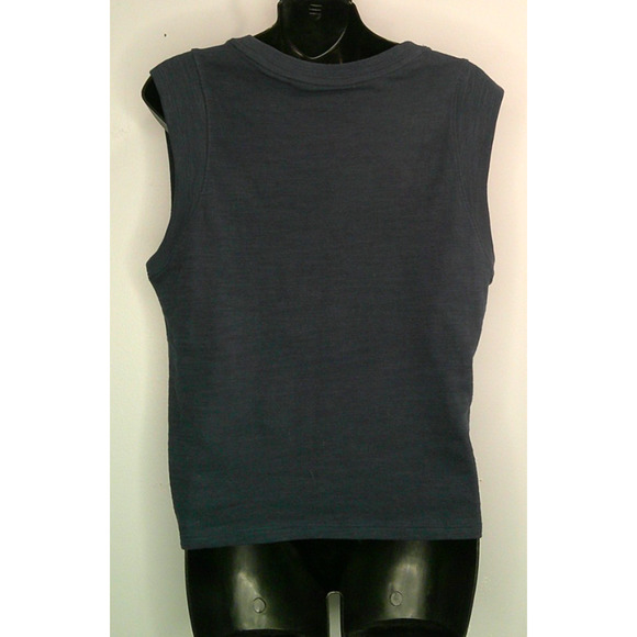 Evereve Faherty Navy Small Sunwashed Slub Muscle Tank Organic Cotton - Picture 5 of 9
